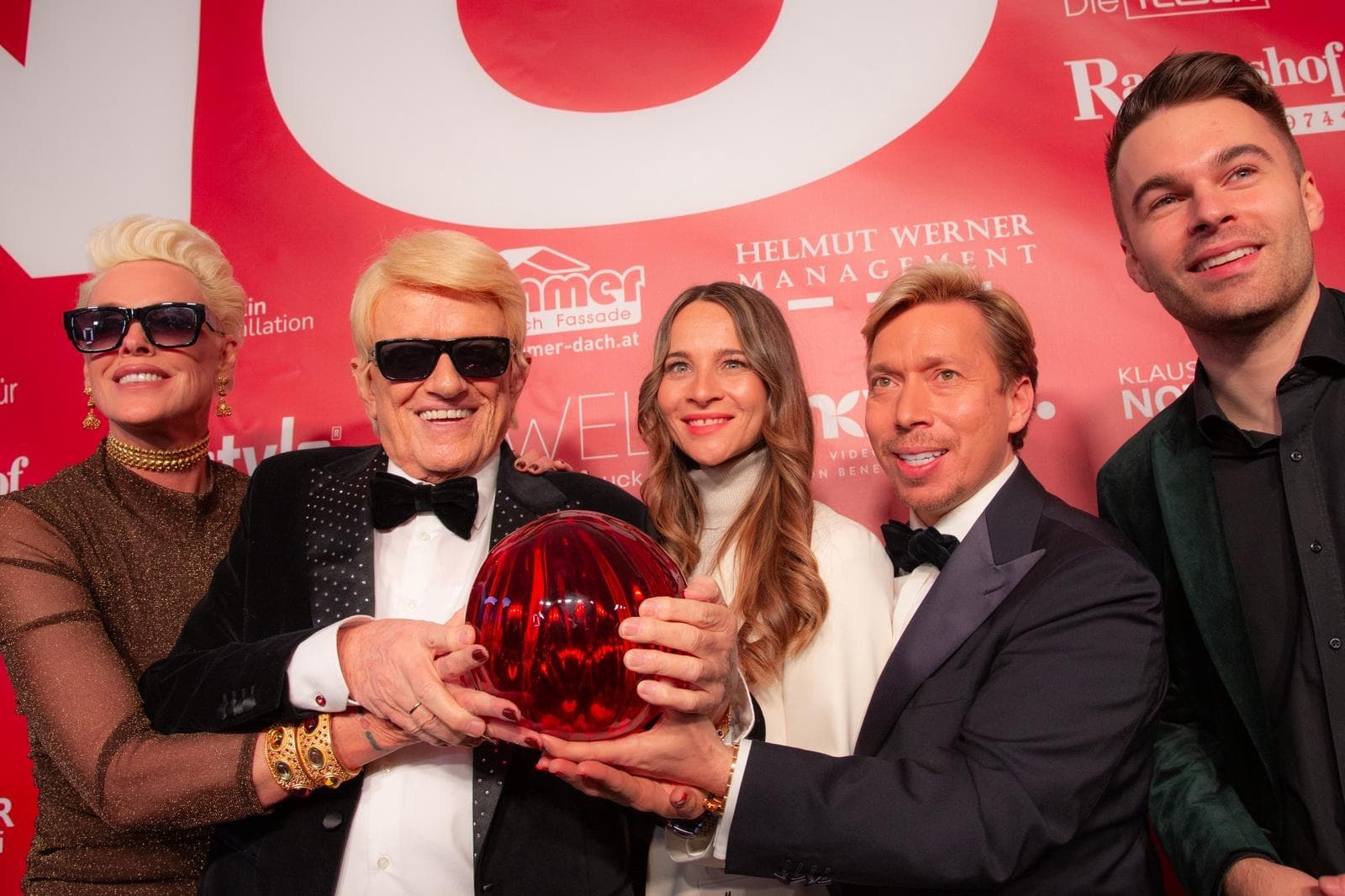 Helmut Werner mit Brigitte Nielsen, Heino, Nicole Werner, Benedict Bartsch